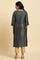 Dark Grey Dobby Embellished Kurta