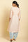 Peach Embroidered Flared Kurta