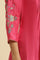 Pink Floral Embroidered Festive Kurta