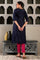 Navy Blue Chintz Motifs Embroidered Shantung kurta