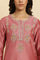 Pink Embroidered Relaxed Fit Kurta