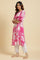 Pink & White Abstract Print Kurta