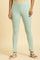 Mint Blue Knitted Solid Tights