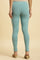 Teal Blue Cotton Jersey Lycra Tights