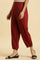 Maroon Geometric Printed Flared Kurta with Straight Pant Set