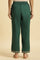 Green Embroidered Straight Pants