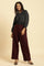 Wine Pin Tuck Trouser Pants