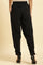 Black Straight Trouser With Button Tab On Hemline