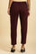 Wine Slim Fit Elasticated Western Pants