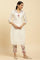 Ecru Chanderi Embroidered Kurta, Slim Pants And Dupatta Set