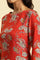 Red Floral Printed Straight Kurta And Straight Pants Co-Ord Set