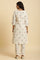 Beige Glitter Printed Kurta And Straight Pants Set