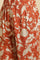 Dark Orange Floral Printed Kurta & Pants Co-Ord Set