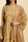 Yellow Floral Printed Short Flared Kurta, Sharara And Dupatta Set