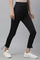 Black Solid Skinny Fit Yoga Tights With Drawstring