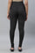 Black Printed Skinny Fit Tights With Elasticated Waist