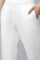 White Solid Straight Fit Cotton Trousers With Lace Inserts