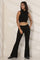 Black Solid Flared Pants With Elasticated Waist