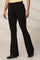 Black Solid Flared Pants With Elasticated Waist