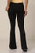 Black Solid Flared Pants With Elasticated Waist