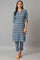 Blue Floral Printed Straight kurta