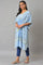 Blue Printed Kaftan kurta