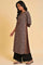 Brown Print Mix Straight kurta