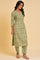 Light Green Embroidered Yoke Printed kurta