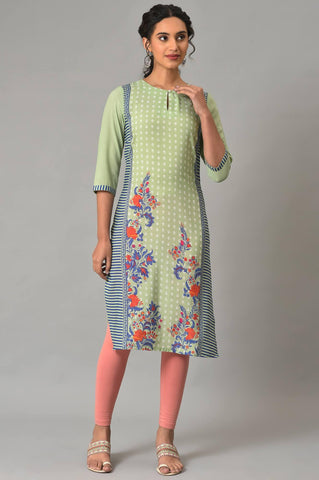 Green Print Mix Summer kurta