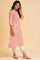 Peach Glitter Printed A-Line kurta