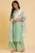 Green Embroidered Straight kurta