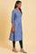 Blue V-Neck Summer kurta