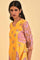 Yellow Handkerchief Patterned Cut Placement kurta