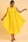 Yellow Fashionable Sleeveless Draped Dress