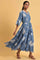 Blue Polka Play Circle Asymmetrical Dress