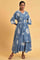 Blue Polka Play Circle Asymmetrical Dress