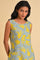 Blue And Yellow Abstract Print Western Dress
