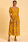 Yellow Pleated Long Summer Maxi Dress