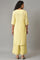 Yellow Embroidered Summer kurta With Pleats On Yoke