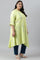 Light Green Printed Asymmetrical Plus Size kurta