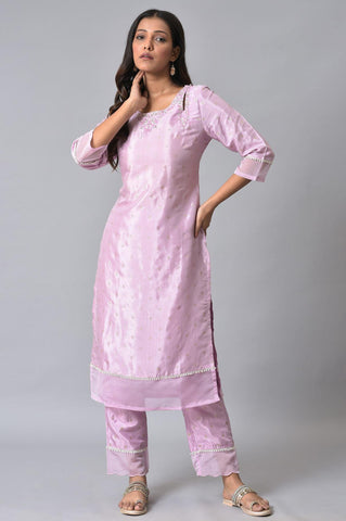 Light Purple Embroidered kurta