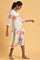 Ecru Floral Printed Summer Wrap Dress