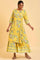 Yellow Printed Angrakha Jumpsuit