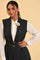 Black Yarn Dyed Western Sleeveless Jacket