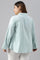 Light Blue Western Buton-Down Plus Size Top