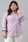 Light Purple Shirt Collar Plus Size Top