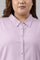 Light Purple Shirt Collar Plus Size Top