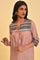 Light Pink Printed Western Top