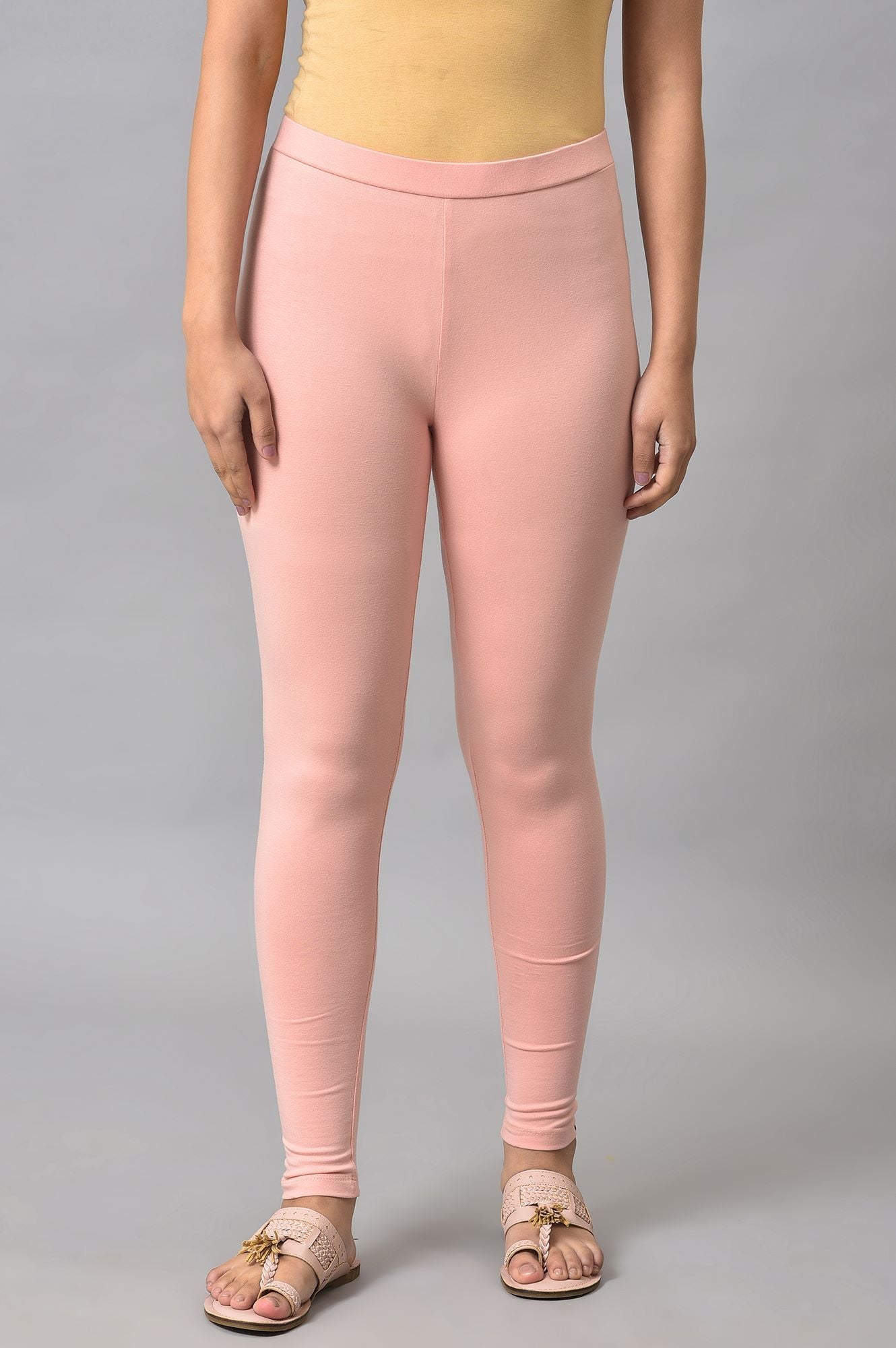 Coral Cotton Jersey Tights