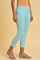 Blue Geometric Printed Dori Embroidered Cotton Flax Straight Kurta and Slim Pant Set